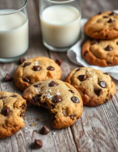 Freshly baked small-batch chocolate chip cookies on a cooling rack, with visible chunks of chocolate and a soft, chewy texture.