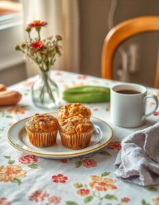 A batch of freshly baked zucchini carrot muffins with golden-brown tops.