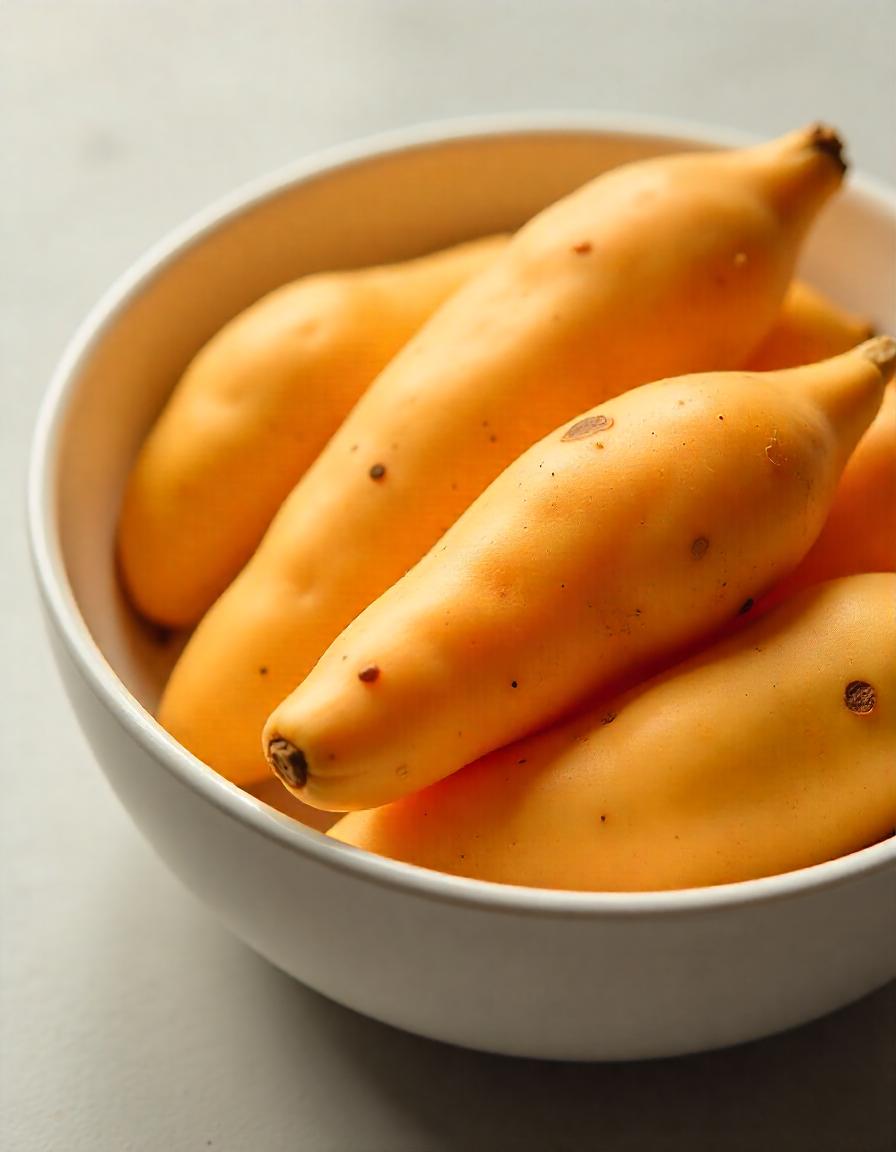 white sweet potatos in white bol