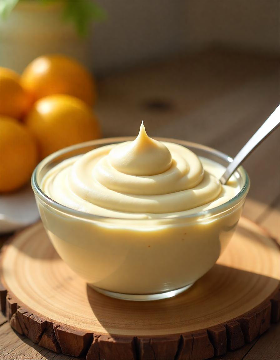 A bowl of smooth, creamy homemade frosting with a spatula ready for spreading