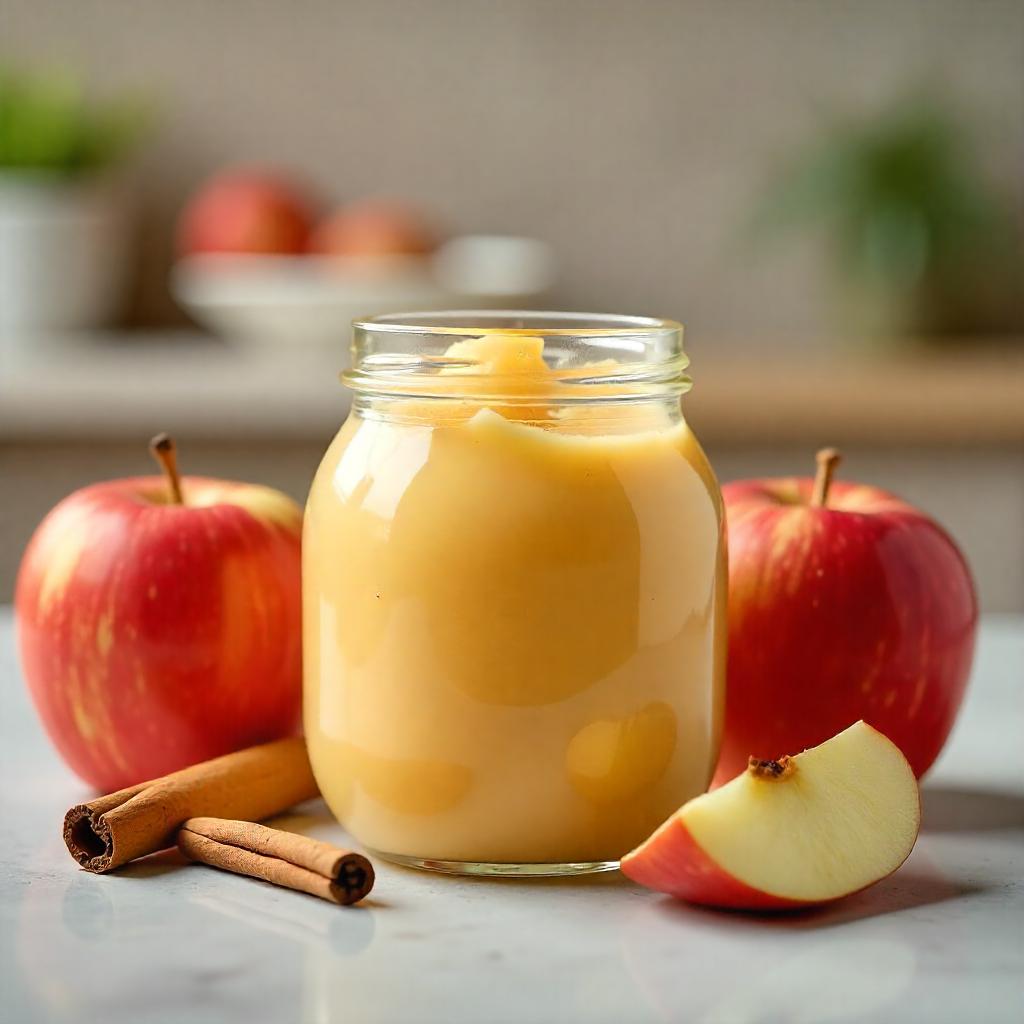 Apple Puree: 10 Secrets for a Perfect Homemade Recipe Full of Flavor 2 Homemade apple puree in a wooden bowl with fresh apples and cinnamon